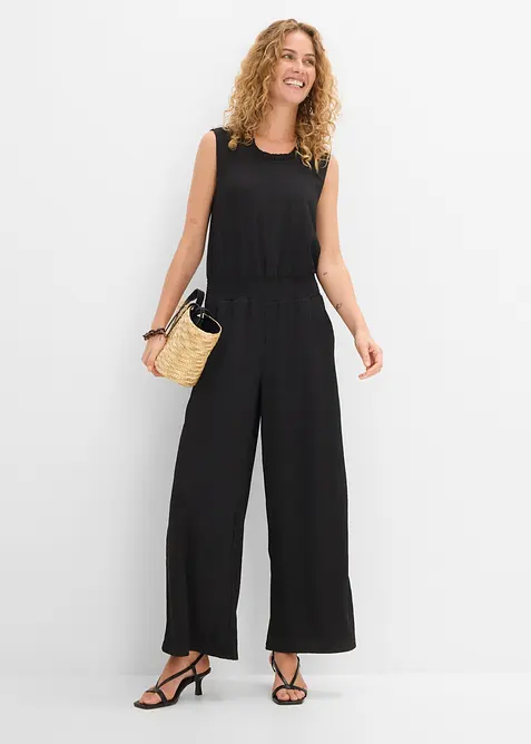 Jersey jumpsuit av strukturert krepp, bonprix