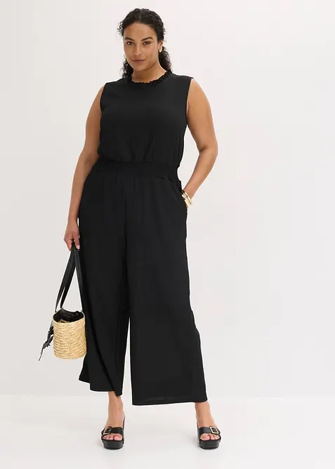 Jersey jumpsuit av strukturert krepp, bonprix