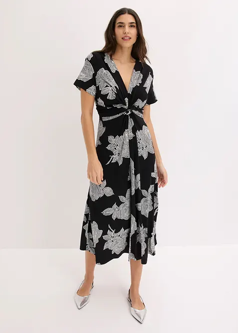 Jerseykjole med drapering, bonprix
