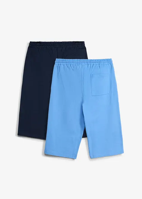 Sweat bermudashorts i 100% &oslash;kologisk bomull, Loose fit (2-pack), bonprix