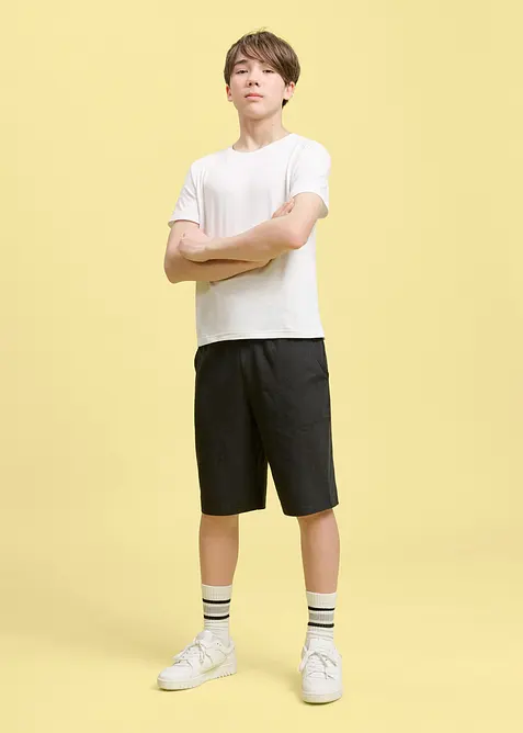 Sweat bermudashorts med &oslash;kologisk bomull (3-pack), bonprix