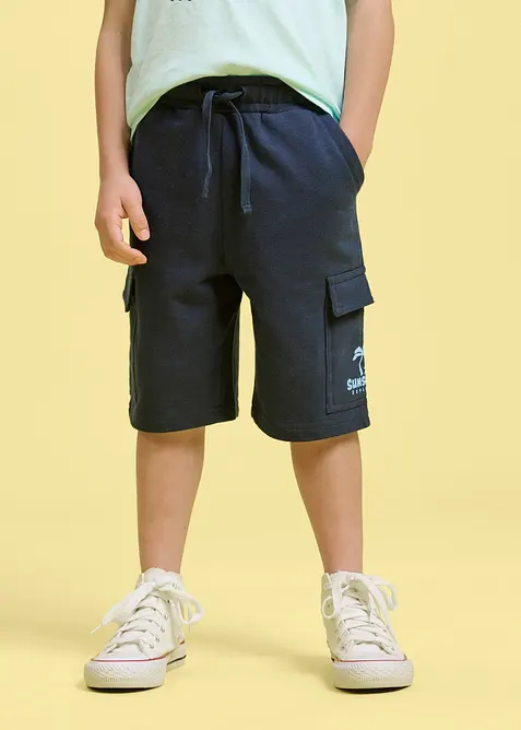 Sweat bermudashorts i cargomodell og 100% &oslash;kologisk bomull, bonprix