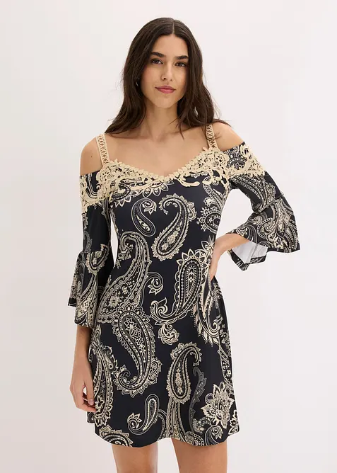 Utsvingt off shoulder-kjole, bonprix