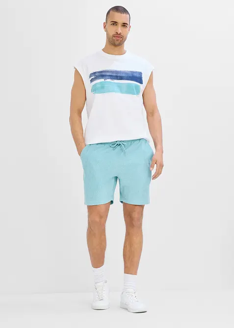 Shorts i frott&eacute; med komfortlinning, bonprix