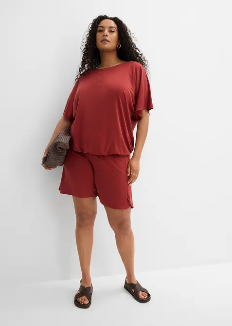 Slip on-bermudashorts av myk viskosemiks, bonprix