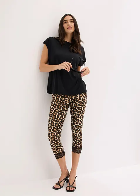Caprileggings med blonder, bonprix