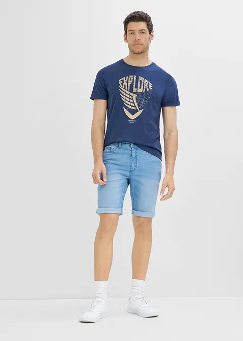 Bermudajeans med stretch (2-pack) med forsterket skritt, Regular Fit, bonprix