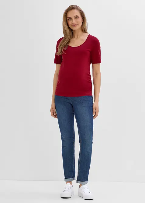 Mama topp med dyp, rund hals (2-pack), bonprix