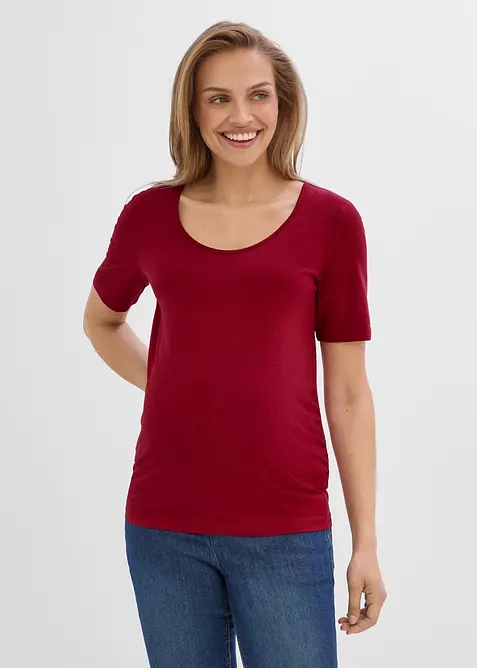 Mama topp med dyp, rund hals (2-pack), bonprix