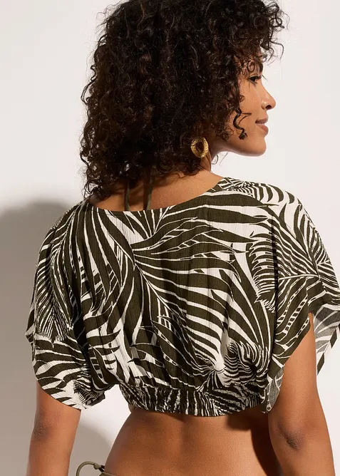 Krinklet strandbluse, bonprix