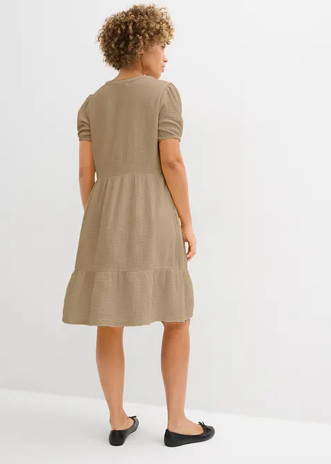 Oversized kjole i bomullsmusselin, bonprix