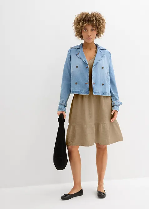 Oversized kjole i bomullsmusselin, bonprix