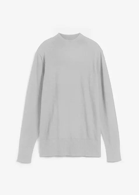 Basic genser med st&aring;krage, med resirkulert bomull, bonprix