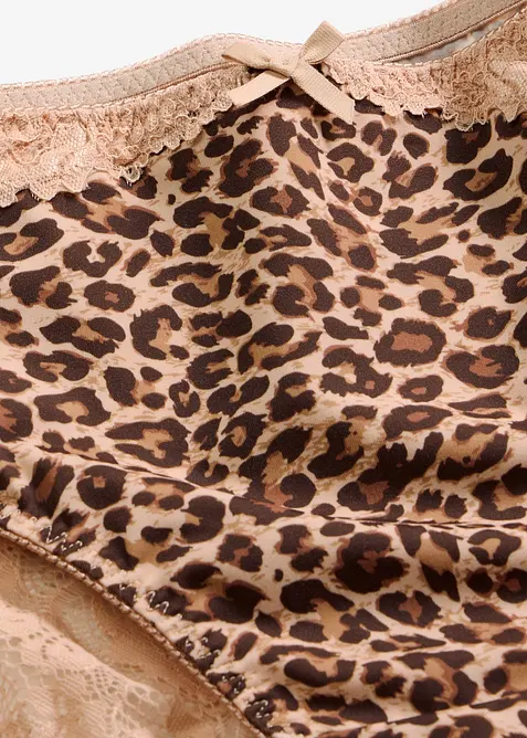 Truse med h&oslash;y midje og leopardm&oslash;nster, bonprix