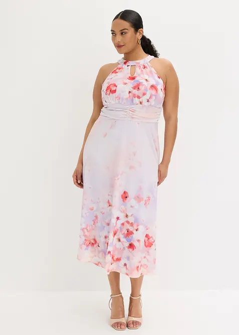 Midikjole med drapering, bonprix