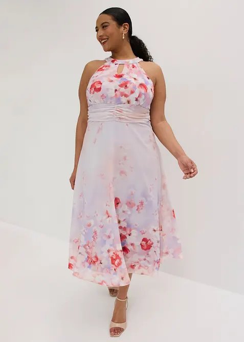 Midikjole med drapering, bonprix
