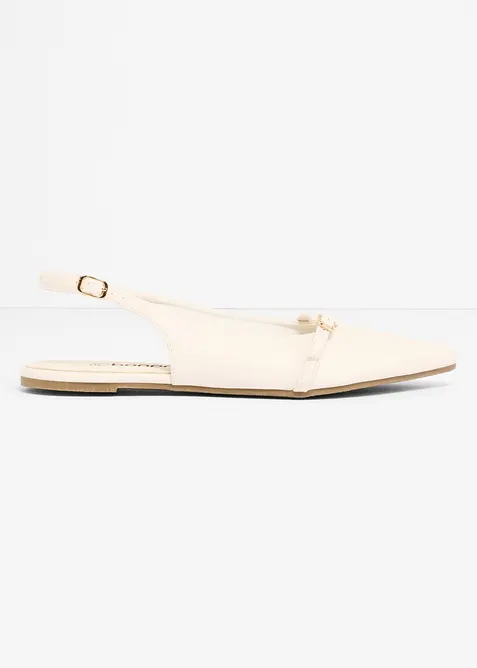 Slingback-ballerinasko med dekorative remmer, bonprix