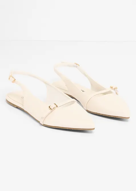 Slingback-ballerinasko med dekorative remmer, bonprix