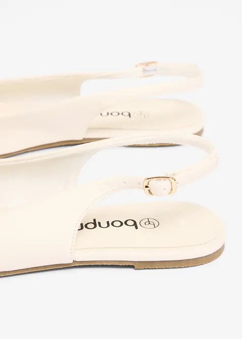 Slingback-ballerinasko med dekorative remmer, bonprix