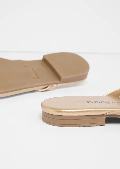 T&aring;sandaler i metallic-look, bonprix
