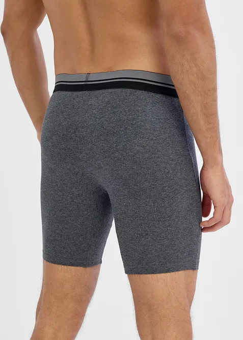 Boksershorts med bomull i ettersittende modell med lange ben (2-pack), bonprix