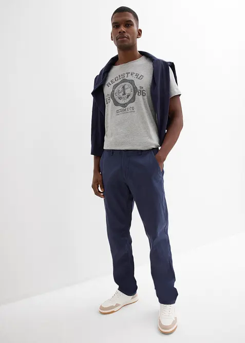 Regular Fit chinos av 100% lin, Straight, bonprix
