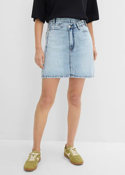 Denimskj&oslash;rt med asymmetrisk linning, bonprix