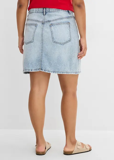 Denimskj&oslash;rt med asymmetrisk linning, bonprix
