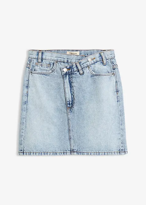 Denimskj&oslash;rt med asymmetrisk linning, bonprix