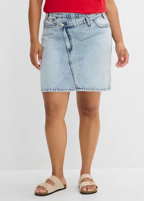 Denimskj&oslash;rt med asymmetrisk linning, bonprix