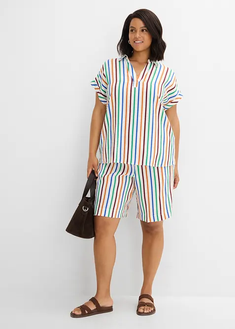 Kortermet bluse i viskosemiks, bonprix
