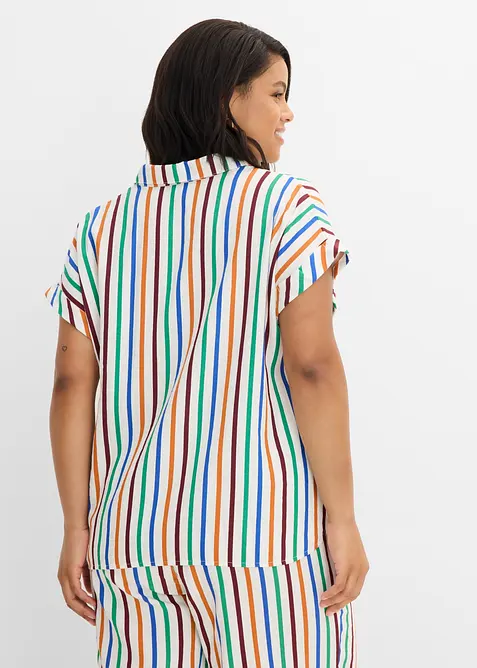 Kortermet bluse i viskosemiks, bonprix
