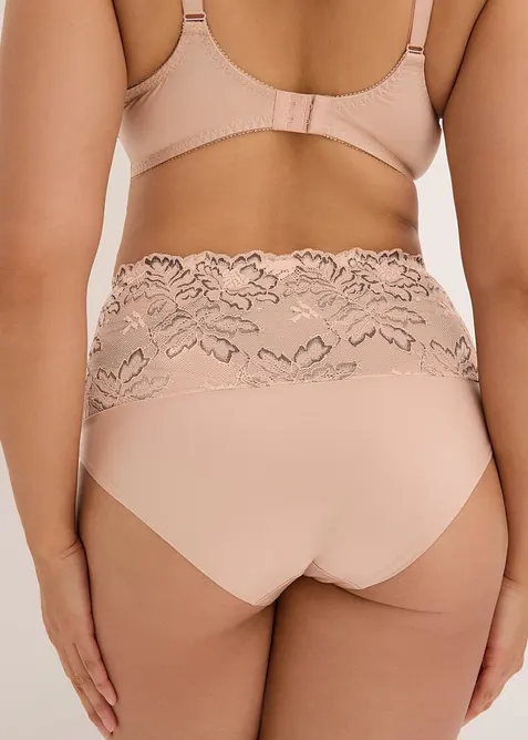 High waist truse med nydelige blonder, bonprix