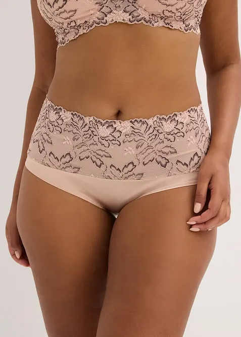 High waist truse med nydelige blonder, bonprix