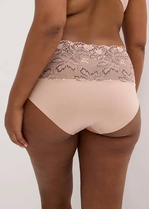 High waist truse med nydelige blonder, bonprix