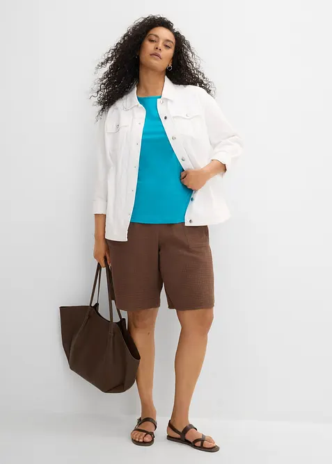 Slip on-bermudashorts av musselin, bonprix