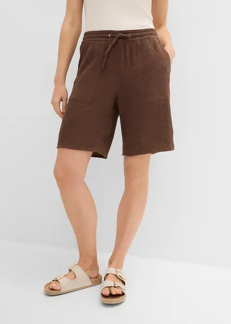 Slip on-bermudashorts av musselin, bonprix