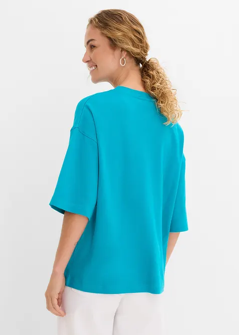 Oversized topp i formstabil, 100% &oslash;kologisk bomull, bonprix
