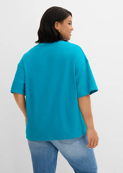 Oversized topp i formstabil, 100% &oslash;kologisk bomull, bonprix