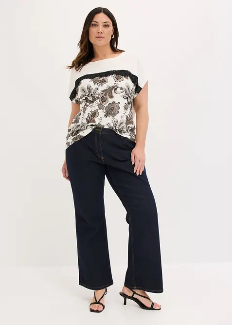 Oversized topp med blondeb&aring;nd, bonprix