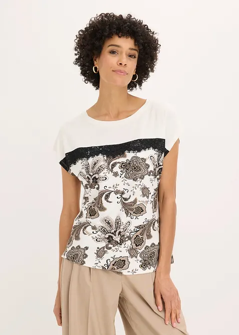 Oversized topp med blondeb&aring;nd, bonprix