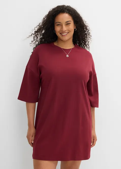 Oversized jerseykjole i formfast, &oslash;kologisk bomull, bonprix