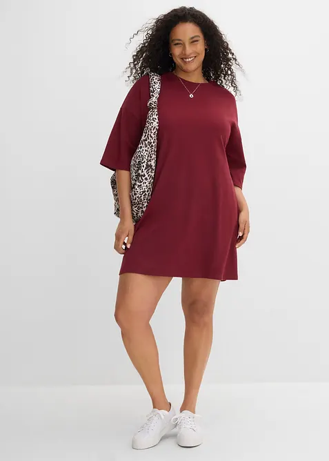 Oversized jerseykjole i formfast, &oslash;kologisk bomull, bonprix