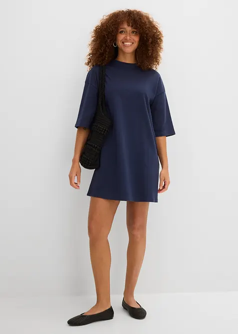 Oversized jerseykjole i formfast, &oslash;kologisk bomull, bonprix