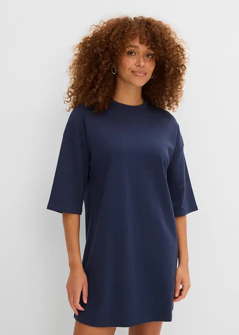 Oversized jerseykjole i formfast, &oslash;kologisk bomull, bonprix