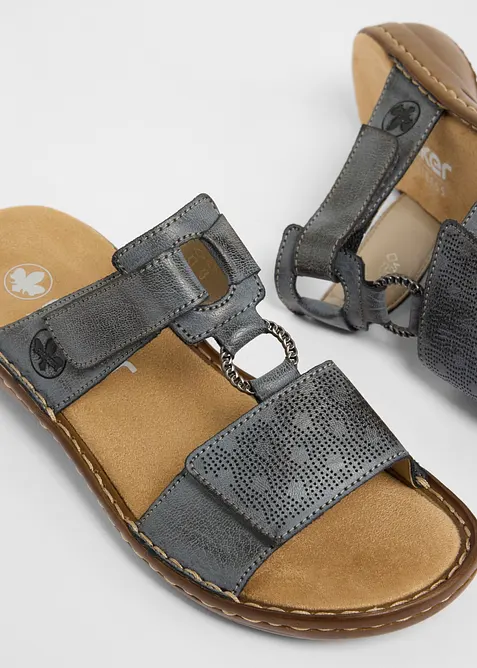 Slip-in sandaler med polstrede inners&aring;ler fra Rieker, Rieker