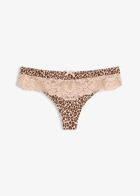 Leopardm&oslash;nstret stringtruse, bonprix
