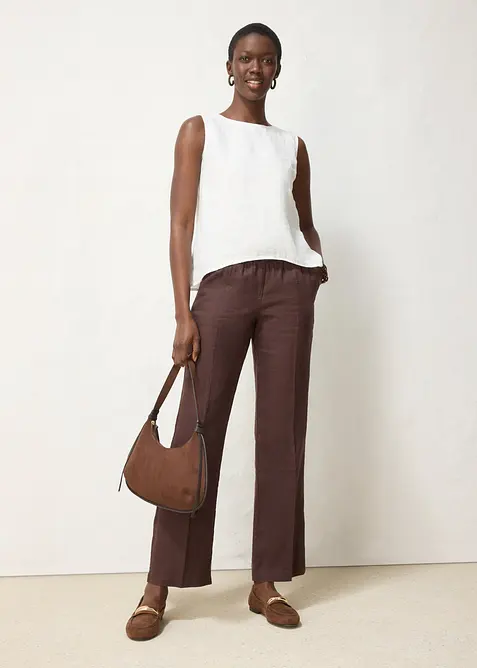 Ermel&oslash;s bluse i 100% lin, bonprix