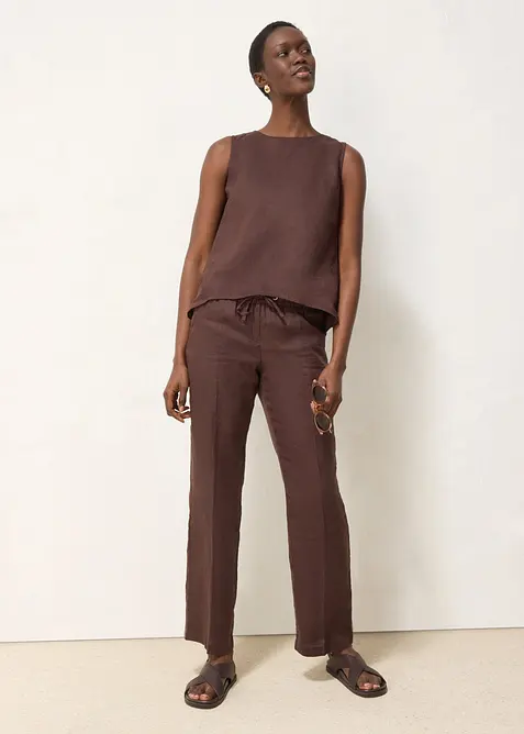 Ermel&oslash;s bluse i 100% lin, bonprix
