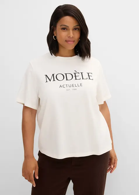 Oversized topp i 100% &oslash;kologisk bomull, bonprix